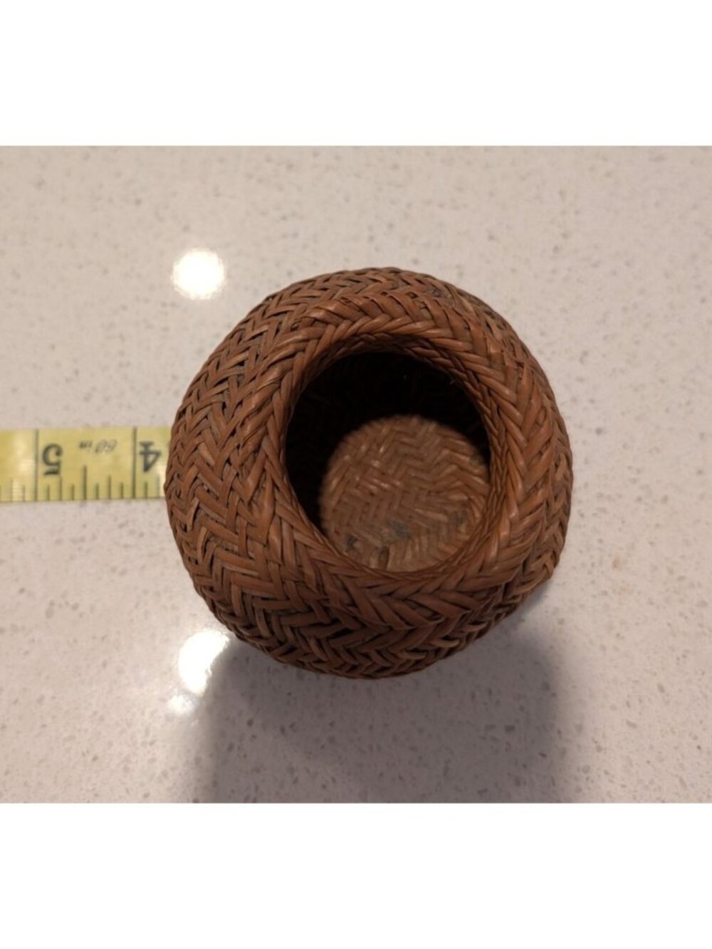 Vintage Hand-Woven Pine Needle Basket Olla Shape Rustic Decor Unique Artisan - Picture 8 of 16